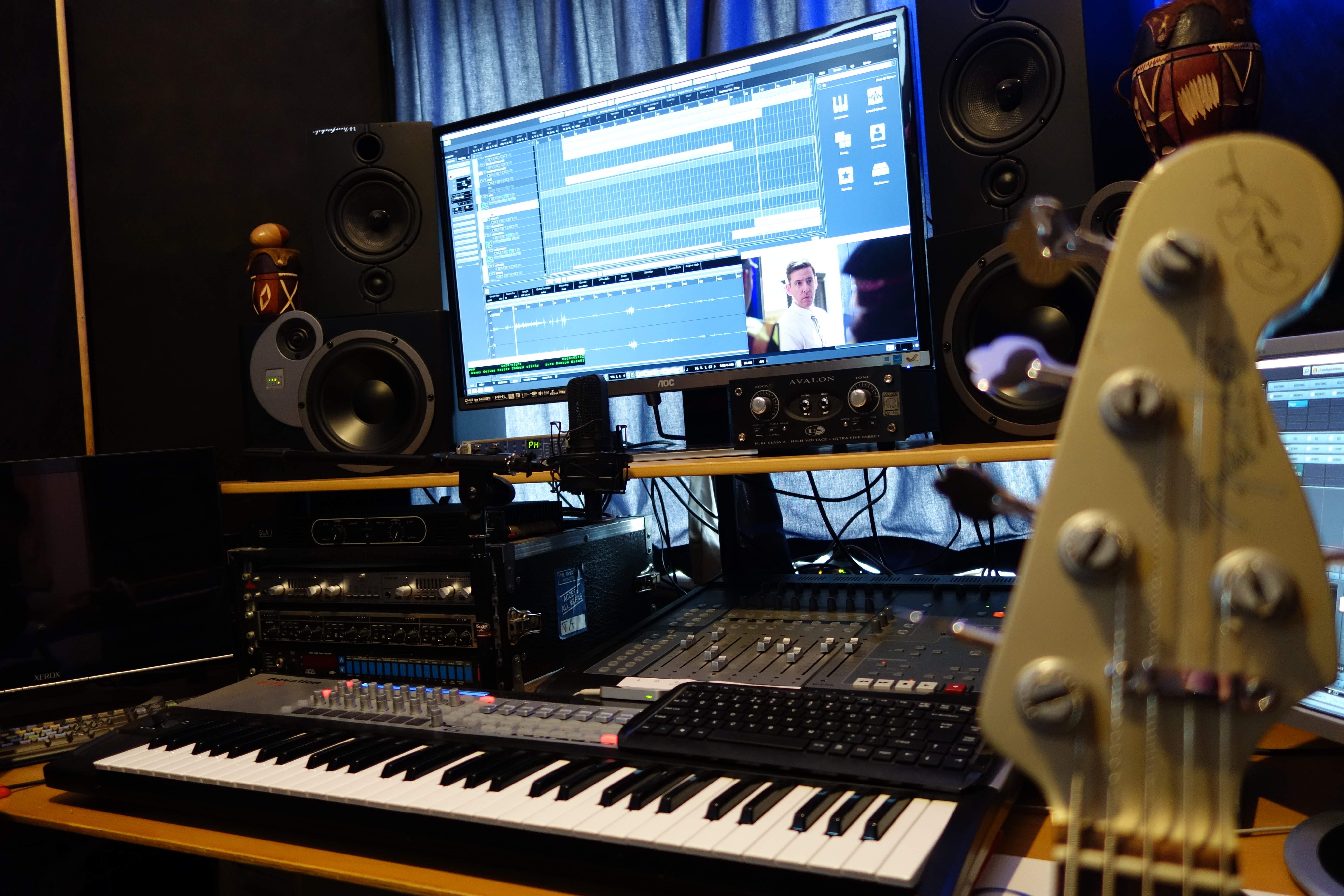 Fender Custom Shop bass guitar in studio